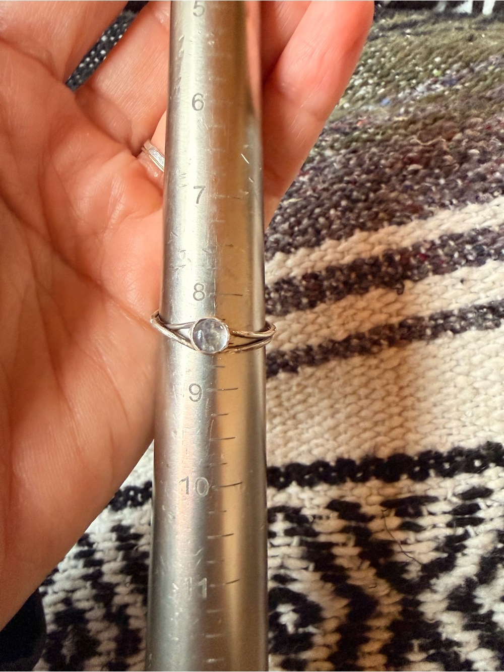 Artisan Sterling Silver Moonstone Ring in Clear